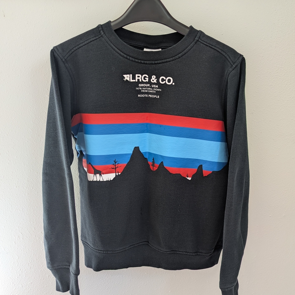 Black Sweater with Multicolor Stripes